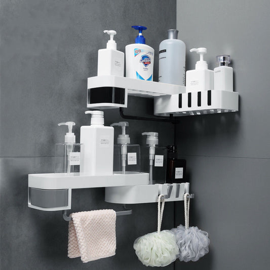 Bathroom Corner Shelf – Wall-Mounted Space-Saving Storage Rack for Toiletries & Essentials