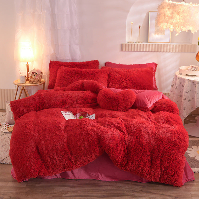 Luxury Plush Fleece Duvet Cover Set – Ultra-Warm Fluffy Winter Bedding for Queen & King Beds