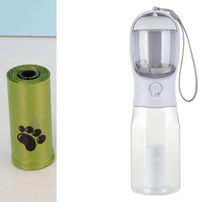 3-in-1 Portable Dog & Cat Water Bottle – Leak-Proof Pet Feeder, Drinker & Poop Bag Dispenser