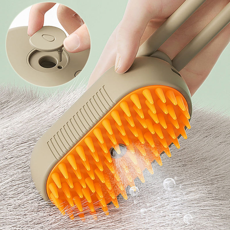 3-in-1 Electric Steam Pet Brush – Grooming, Massage & Hair Removal Comb for Cats & Dogs