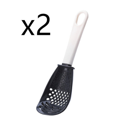 Multifunctional Slotted Cooking Spoon – Garlic Press, Food Masher & Stir-Frying Spatula in One