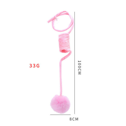 Interactive Spring Cat Toy – Suction Cup with Rabbit Fur Ball for Endless Play