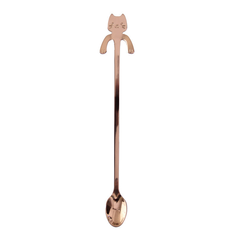 304 Stainless Steel Cat Spoon – Cute Hanging Coffee & Tea Spoon with Cartoon Handle