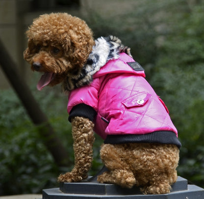 Winter Dog Coat with Fur Collar – Warm & Stylish Pet Clothing for Cold Weather