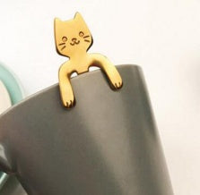 304 Stainless Steel Cat Spoon – Cute Hanging Coffee & Tea Spoon with Cartoon Handle