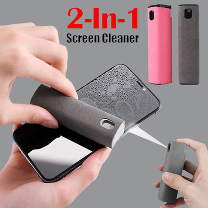 2-in-1 Mobile & Laptop Screen Cleaner – Portable Spray & Wipe Cleaning Kit