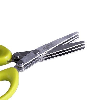 Multifunctional Stainless Steel Herb & Green Onion Scissors – Multi Layer Kitchen Cutter for Spices & Seaweed