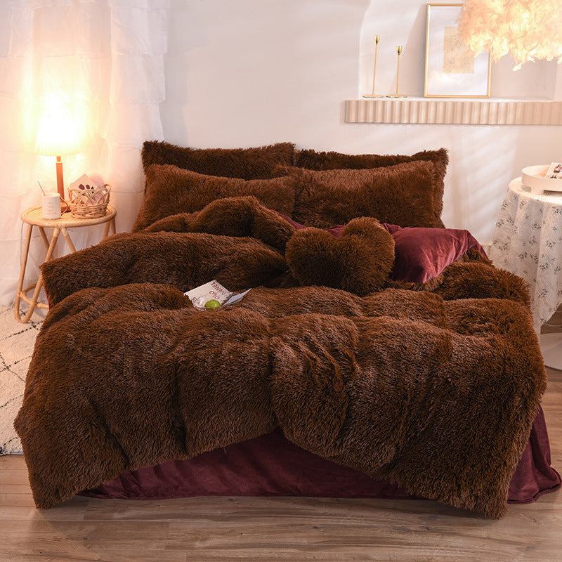 Luxury Plush Fleece Duvet Cover Set – Ultra-Warm Fluffy Winter Bedding for Queen & King Beds