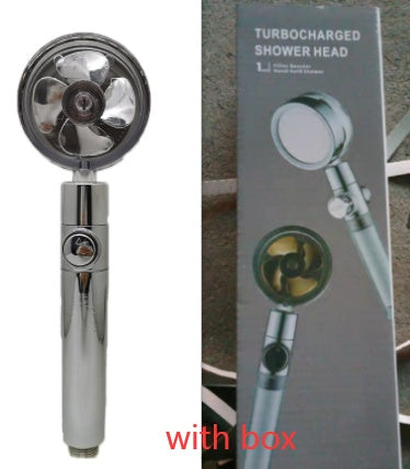 360° Rotating High-Pressure Shower Head – Water-Saving Spray Nozzle with Fan