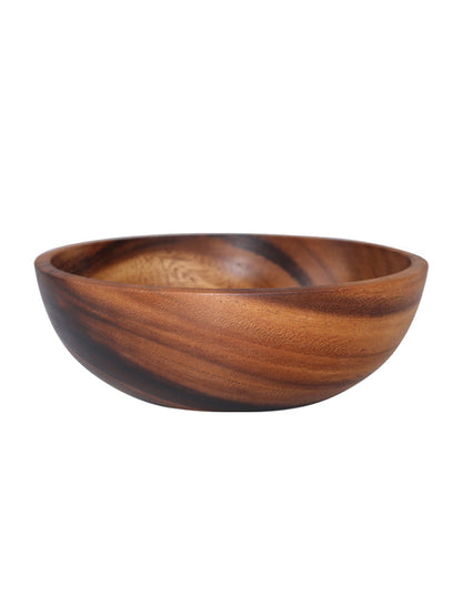 Natural Wooden Bowl – Perfect for Salad, Fruit & Food Storage | Handmade Kitchen & Restaurant Utensil