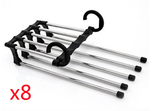 5-in-1 Stainless Steel Multi-Functional Wardrobe Hanger – Space-Saving Clothes Organizer