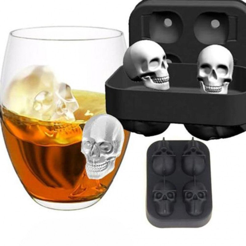 3D Skull Silicone Mold – Ice Cube, Chocolate, Soap & Candle Making Tray for Creative Crafts