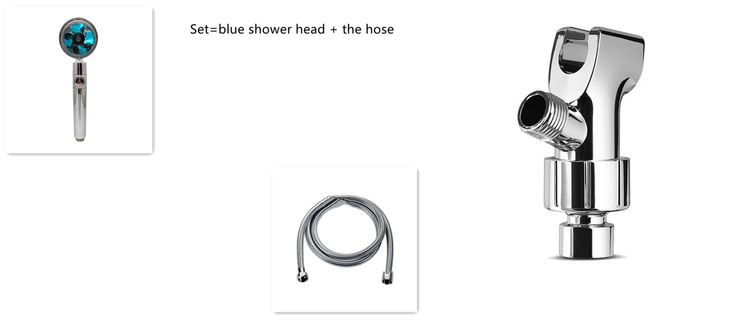 360° Rotating High-Pressure Shower Head – Water-Saving Spray Nozzle with Fan