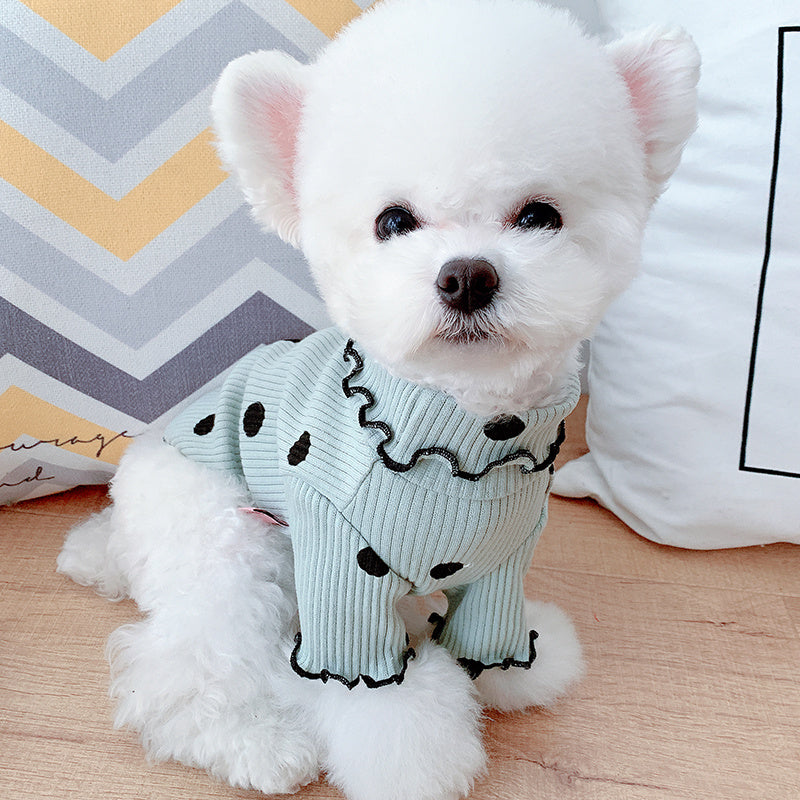 Dot Turtleneck Dog Shirt – Stylish & Cozy Bottoming Layer for Pets