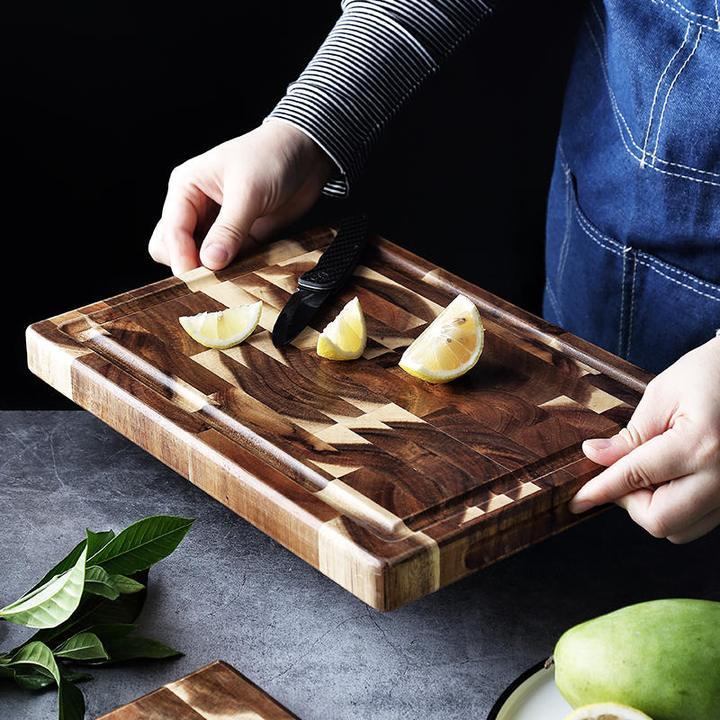 Solid Wood Cutting Board – Durable Parquet Design for Kitchen & Food Prep