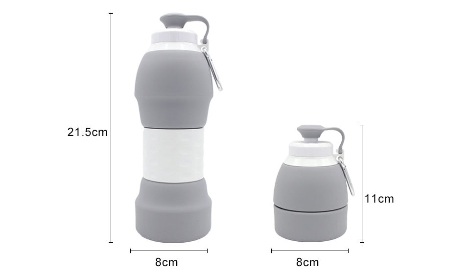 Collapsible Silicone Water Bottle – Portable & Reusable Folding Travel Bottle