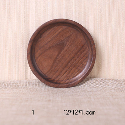 Japanese-Style Black Walnut Wooden Dinner Plate – Elegant Rectangular Serving Tray for Sushi & Meals