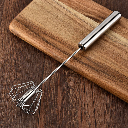 Stainless Steel Semi-Automatic Egg Beater – Handheld Kitchen Tool for Effortless Mixing & Whisking