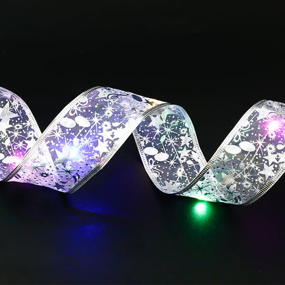 Fairy String Lights with Christmas Ribbon Bows – Festive LED Holiday Decoration