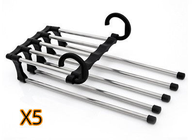 5-in-1 Stainless Steel Multi-Functional Wardrobe Hanger – Space-Saving Clothes Organizer