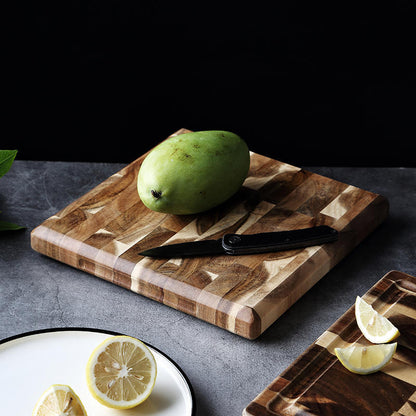 Solid Wood Cutting Board – Durable Parquet Design for Kitchen & Food Prep