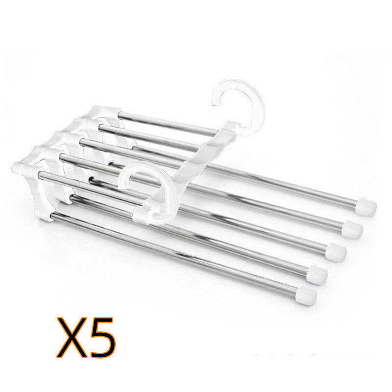 5-in-1 Stainless Steel Multi-Functional Wardrobe Hanger – Space-Saving Clothes Organizer