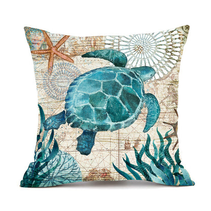 Sea Turtle Cushion Covers – Decorative Throw Pillow Cases for Sofa & Home Decor