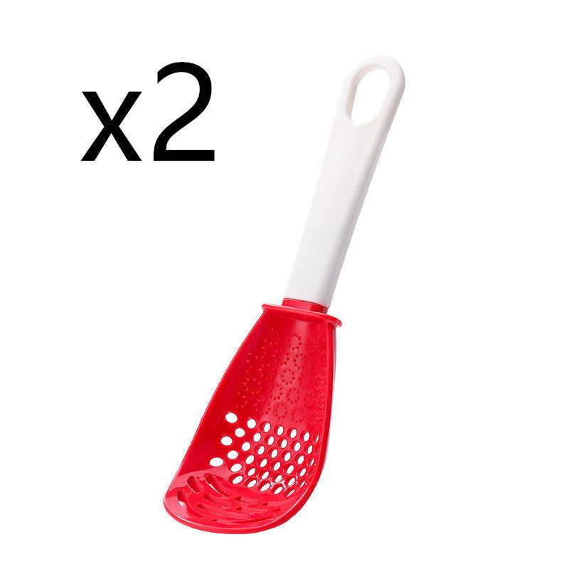 Multifunctional Slotted Cooking Spoon – Garlic Press, Food Masher & Stir-Frying Spatula in One