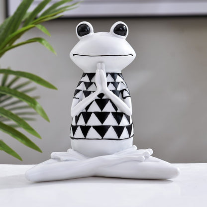 Yoga Frog Figurine – Meditation Resin Statue for Home, Office & Living Room Decor