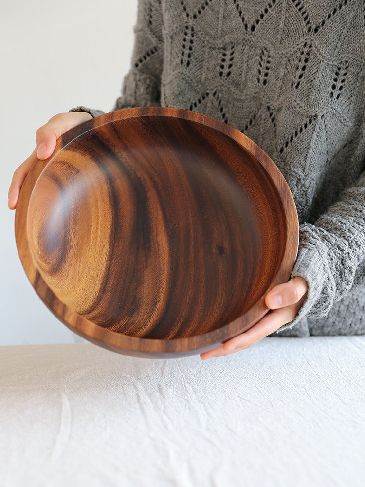 Natural Wooden Bowl – Perfect for Salad, Fruit & Food Storage | Handmade Kitchen & Restaurant Utensil