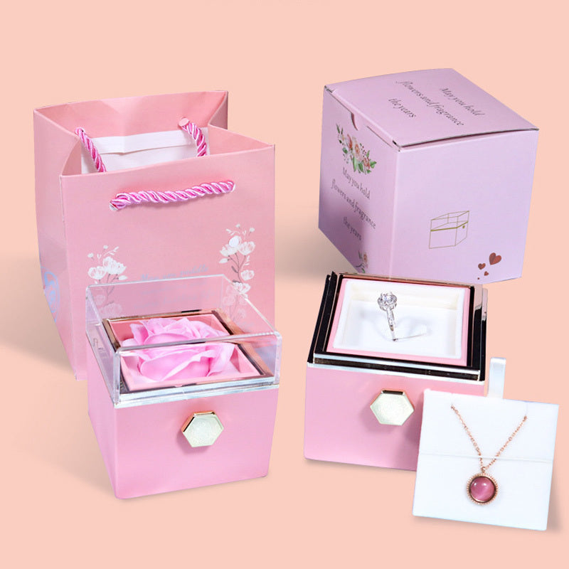 Rotating Soap Rose Gift Box – Creative Jewelry Packaging & Elegant Gift for Women