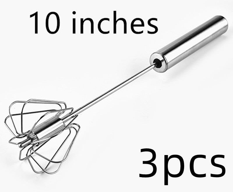 Stainless Steel Semi-Automatic Egg Beater – Handheld Kitchen Tool for Effortless Mixing & Whisking