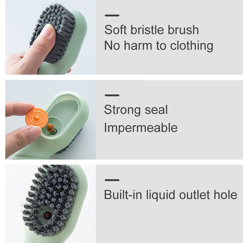 Automatic Liquid Discharge Shoe Brush – Soft Bristle Cleaner for Deep Cleaning & Laundry Care