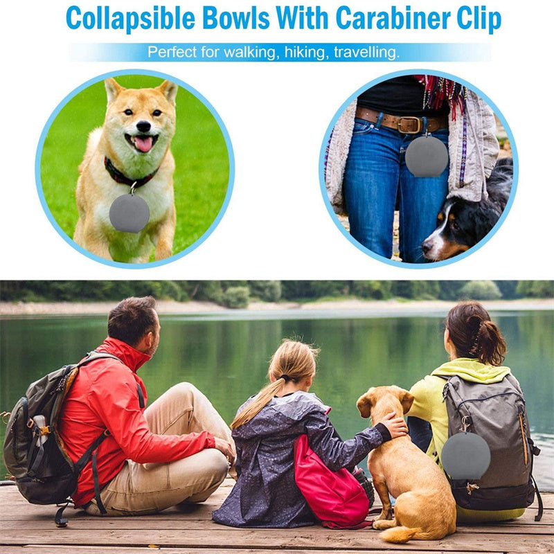 Foldable Double Pet Bowl – Portable Rubber Feeding Dish for Dogs & Cats