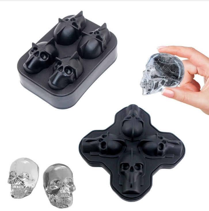 3D Skull Silicone Mold – Ice Cube, Chocolate, Soap & Candle Making Tray for Creative Crafts