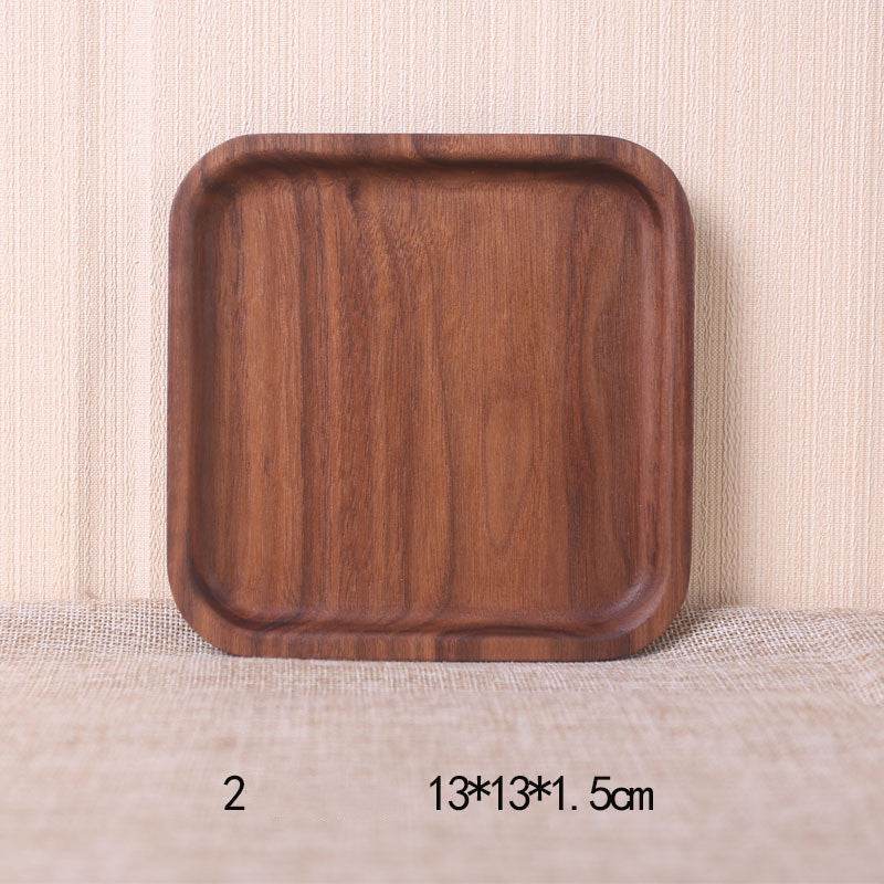 Japanese-Style Black Walnut Wooden Dinner Plate – Elegant Rectangular Serving Tray for Sushi & Meals