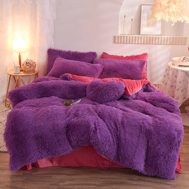 Luxury Plush Fleece Duvet Cover Set – Ultra-Warm Fluffy Winter Bedding for Queen & King Beds