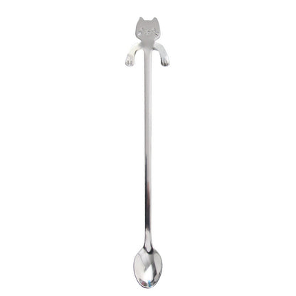 304 Stainless Steel Cat Spoon – Cute Hanging Coffee & Tea Spoon with Cartoon Handle