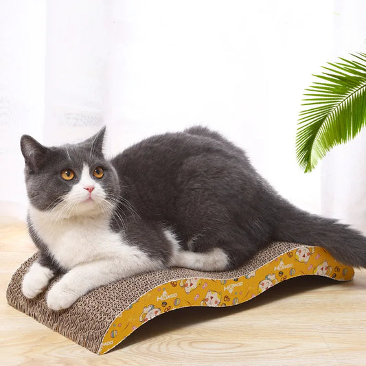 M-Shape Cat Scratcher – Durable Corrugated Paper Scratch Pad with Free Catnip