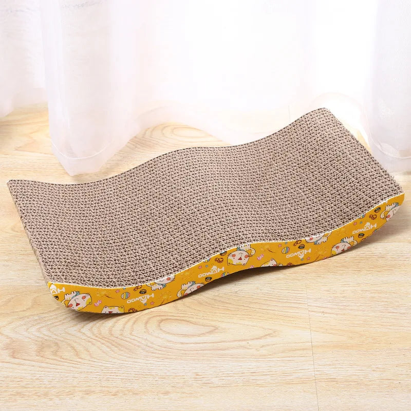 M-Shape Cat Scratcher – Durable Corrugated Paper Scratch Pad with Free Catnip