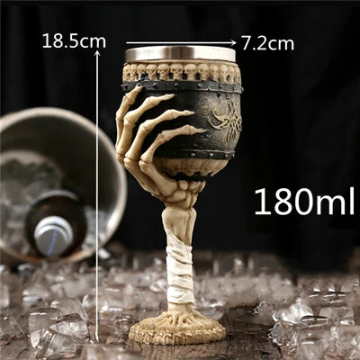 600ml Viking Skull Mug Stainless Steel Coffee Mugs Travel Cup Horn Drinking Tea Mug Halloween Mug Decoration Ceramic Tiki Mug