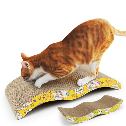 M-Shape Cat Scratcher – Durable Corrugated Paper Scratch Pad with Free Catnip