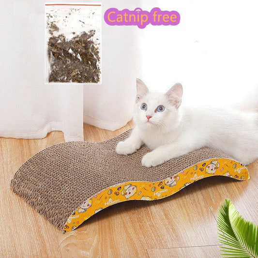 M-Shape Cat Scratcher – Durable Corrugated Paper Scratch Pad with Free Catnip