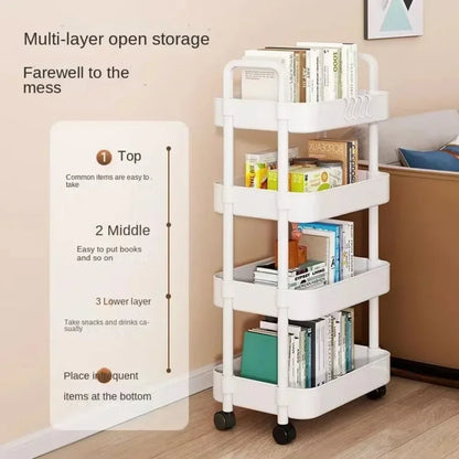 Multi-Layer Rolling Storage Rack – Mobile Organizer for Kitchen, Bedroom, Bathroom & Snacks