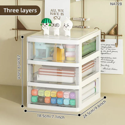 Clear Multi-Tier Storage Box – Space-Saving Drawer Organizer for Makeup, Office, Jewelry & Stationery