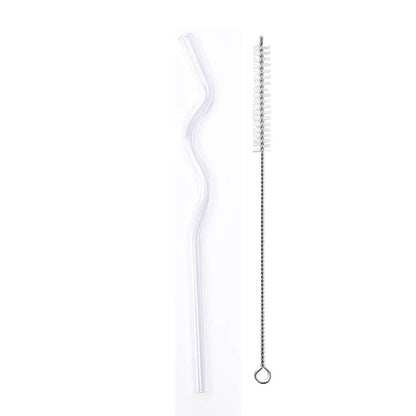 Wavy Glass Drinking Straws – Reusable & Colorful Eco-Friendly Straws for Coffee, Tea & Cocktails