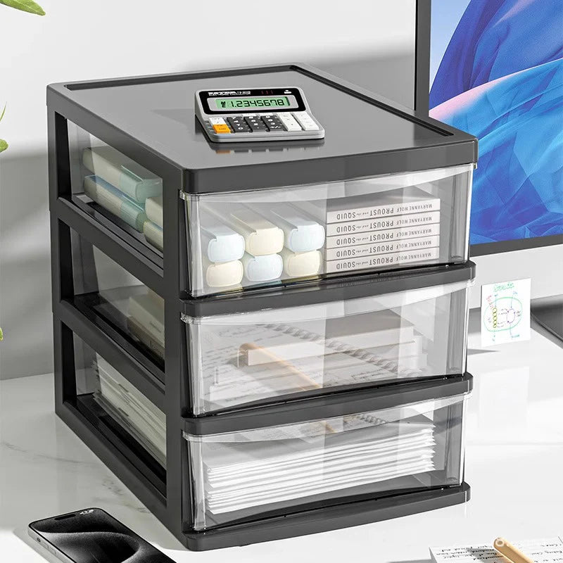 Clear Multi-Tier Storage Box – Space-Saving Drawer Organizer for Makeup, Office, Jewelry & Stationery