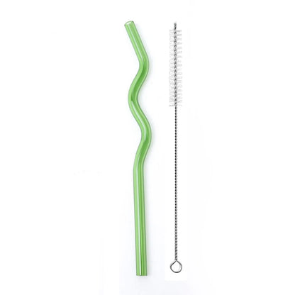 Wavy Glass Drinking Straws – Reusable & Colorful Eco-Friendly Straws for Coffee, Tea & Cocktails