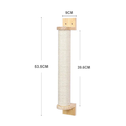 Wall-Mounted Cat Hammock & Perch – Space-Saving Wooden Climbing Tree & Scratching Post