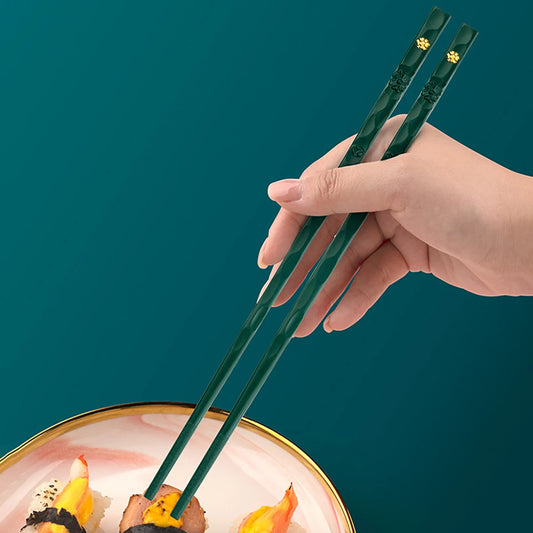 5-Pair Alloy Chopsticks Set – Non-Slip Mixed Color Dining Chopsticks for Sushi & Kitchen Use